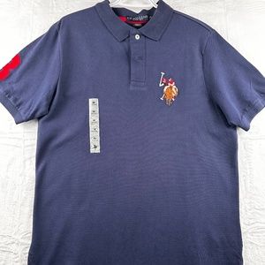US Polo Assn Men’s Shirt navy Blue size M Blu Big Embroidered Pony 100% Cotton
